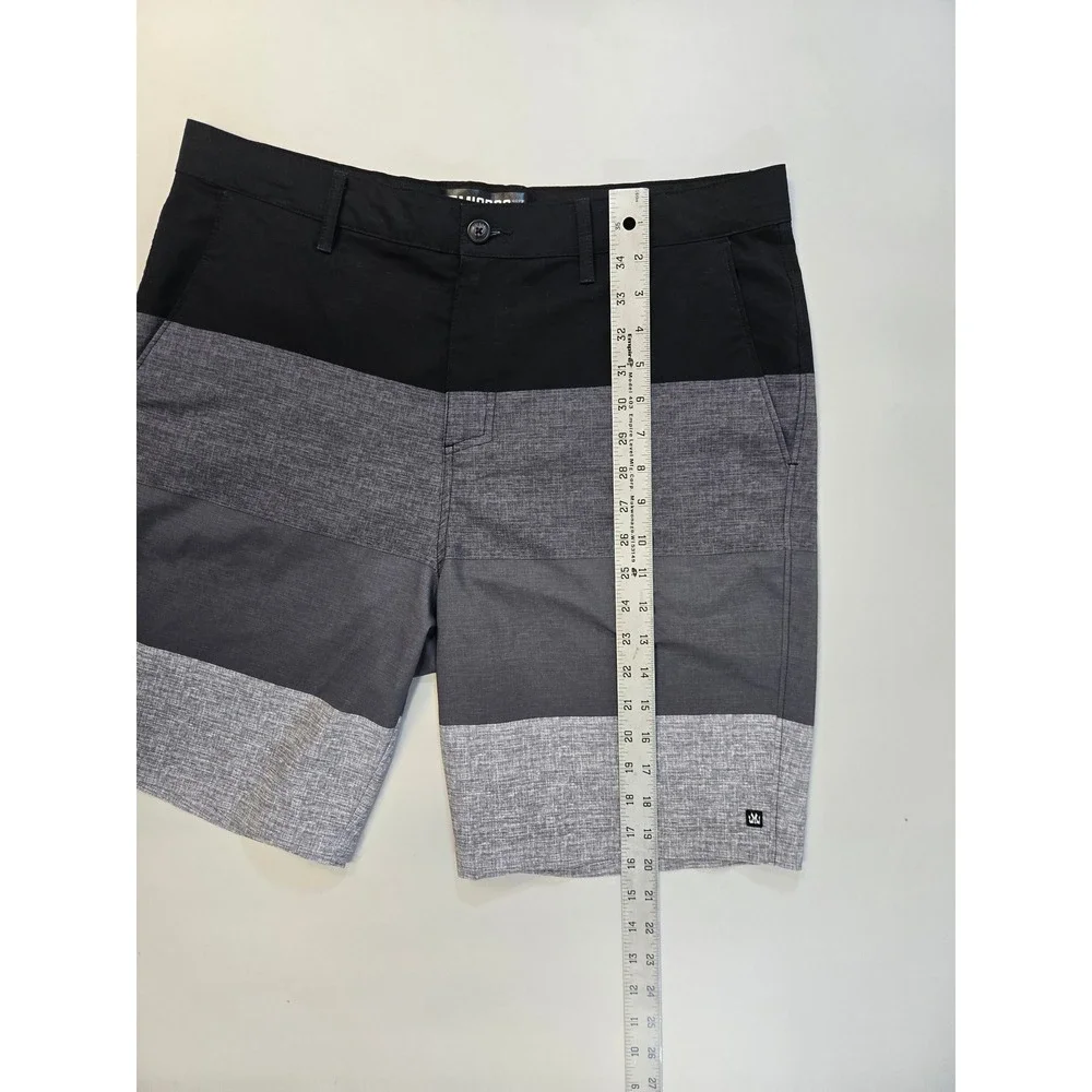 Micros‎ Mens Hybrid Board Shorts Size 34 Black Grey Colorblock Quick Dry